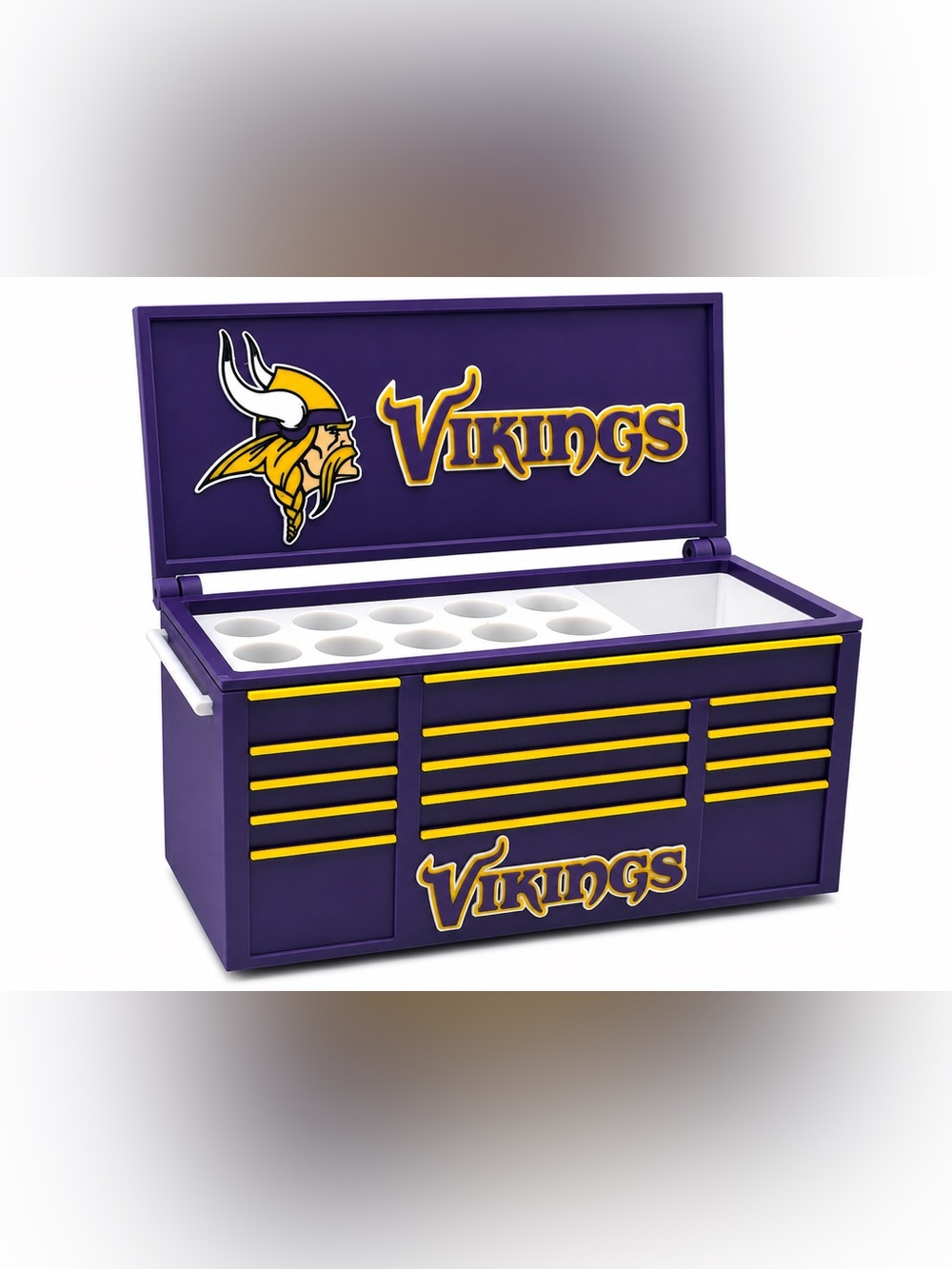 Minnesota Vikings Mini Toolbox Pen And Trinket Holder Desk Top Organizer